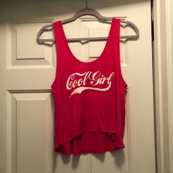 Size Medium COOL GIRL dark pink tank top - Picture 1 of 4